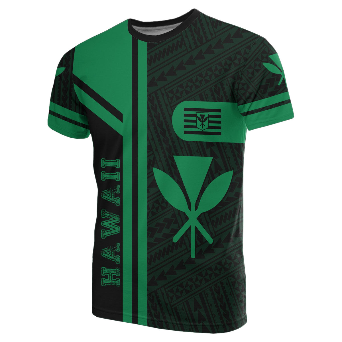 Kanaka Polynesian T Shirt Green Morale Style - Polynesian Pride