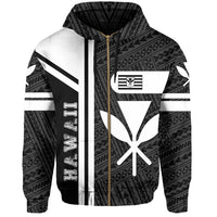 Kanaka Polynesian Zipper Hoodie White Morale Style - Polynesian Pride