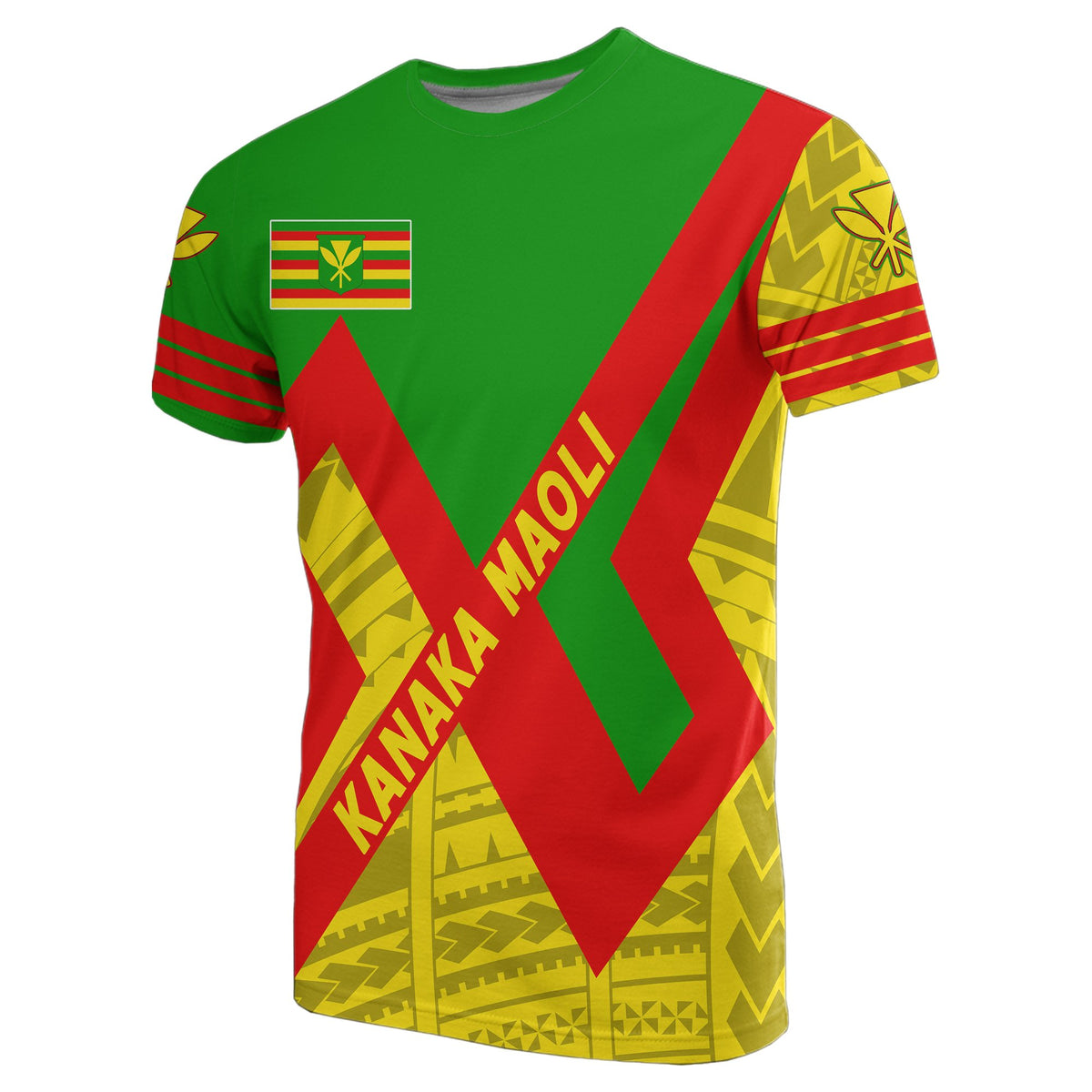 Kanaka Maoli Flag Polynesian T Shirt Cross Style - Polynesian Pride