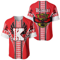 Hawaii Baseball Jersey - Kauai High Baseball Jersey Shirt AH Red - Polynesian Pride