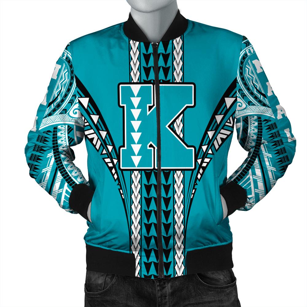 Hawaii Bomber Jacket - King Kekaulike High Bomber Jacket AH Turquoise Unisex - Polynesian Pride