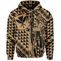 Hawaii Hoodie King Kakau Kanaka Gold - Polynesian Pride