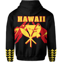 King Kanaka Kauka Zipper Hoodie Black - Polynesian Pride