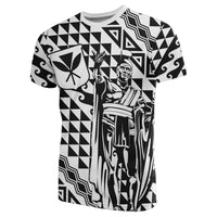 Hawaii T Shirt King Kakau Kanaka White - Polynesian Pride