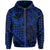 Hawaii Hoodie (Zip) King Kakau Kanaka Blue - Polynesian Pride