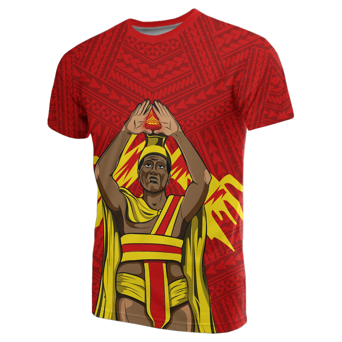 King Mauna Kea Kauka T Shirt Red - Polynesian Pride