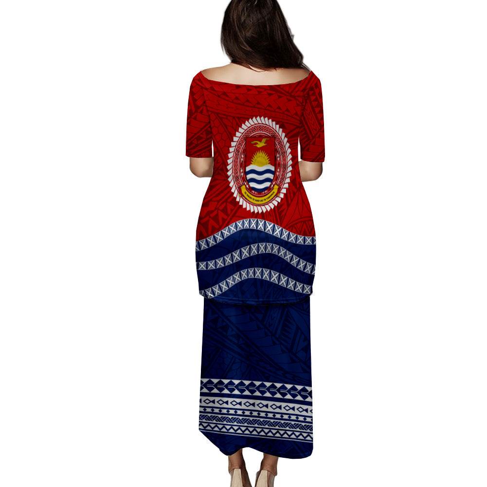 Kiribati Puletasi Dress Flag Style LT7 - Polynesian Pride