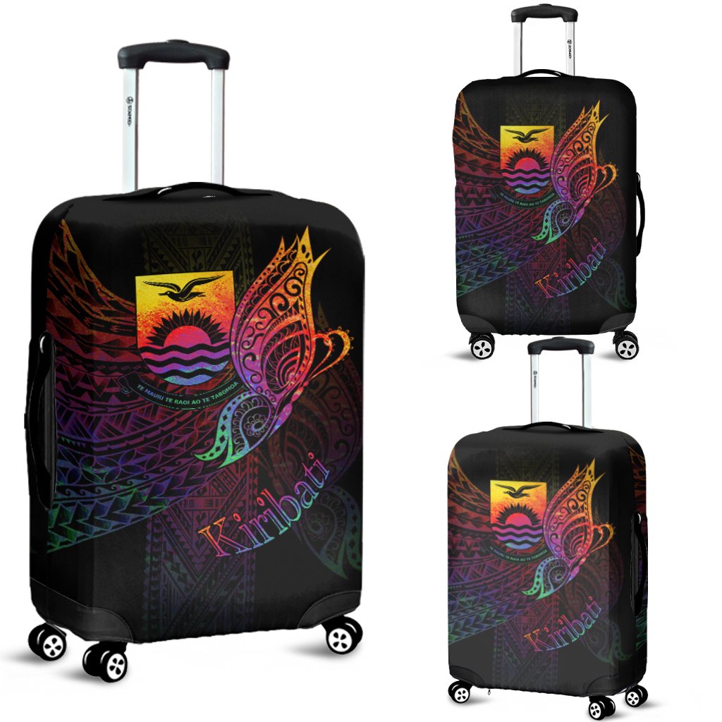 Kiribati Luggage Covers - Butterfly Polynesian Style Black - Polynesian Pride