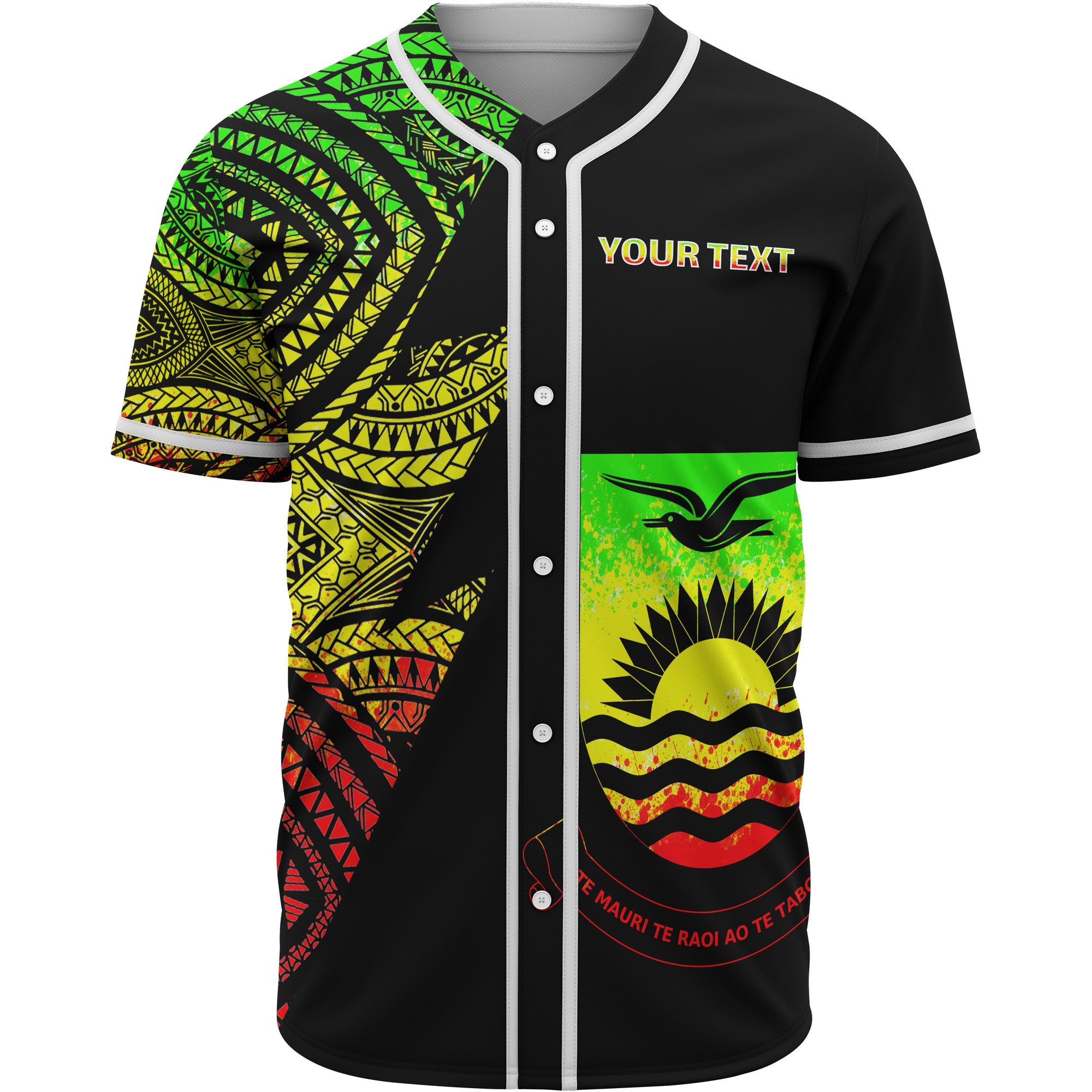 Kiribati Custom Personalized Baseball Shirt - Flash Style Reggae Unisex Reggae - Polynesian Pride