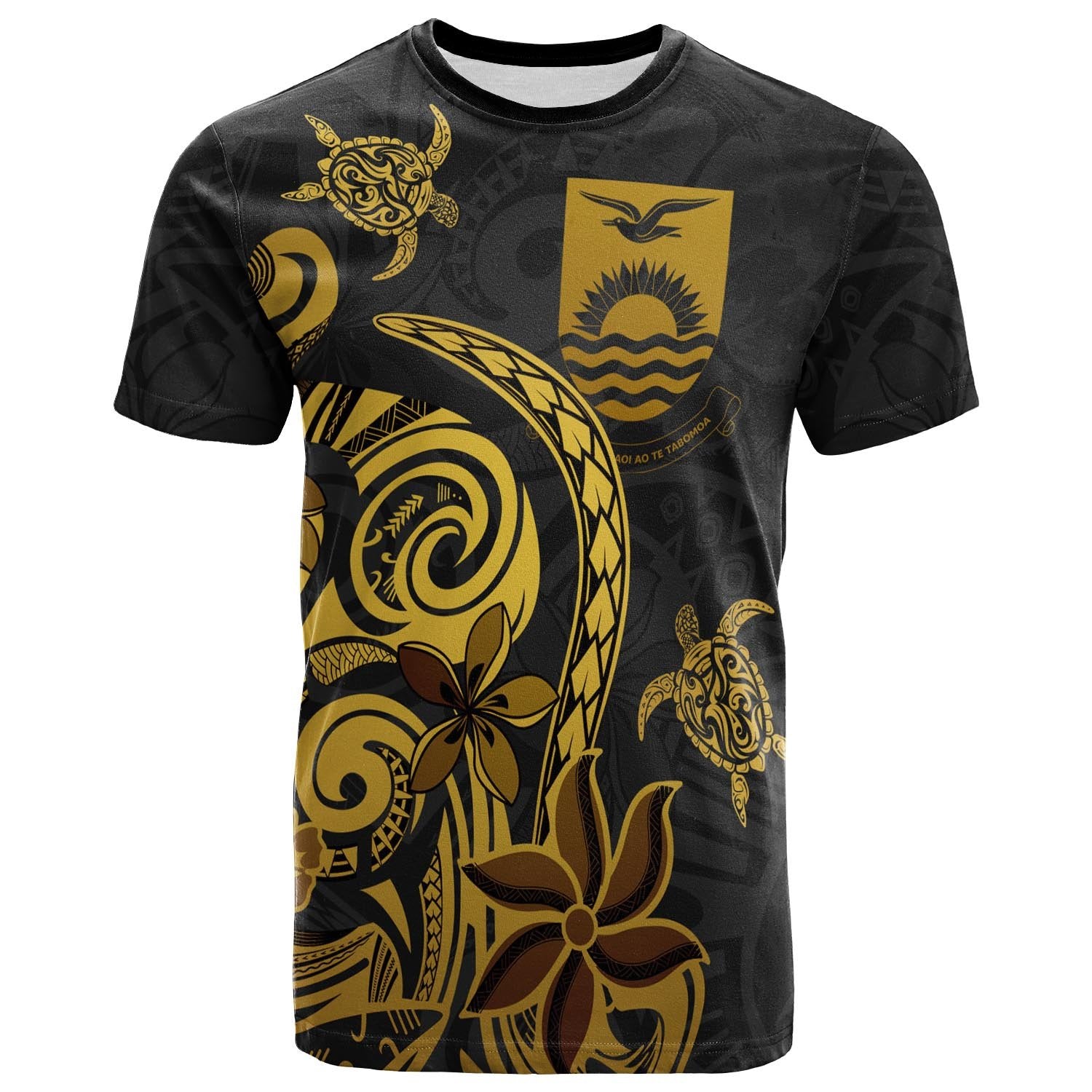 Kiribati Custom T Shirt Folk Style Unisex Black - Polynesian Pride