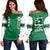 (Personalised) Hawaii - Konawaena High Custom Your Class Women's Off Shoulder Sweatshirt AH Green - Polynesian Pride