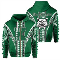 Hawaii Hoodie Konawaena High Zip Hoodie Unisex Green - Polynesian Pride