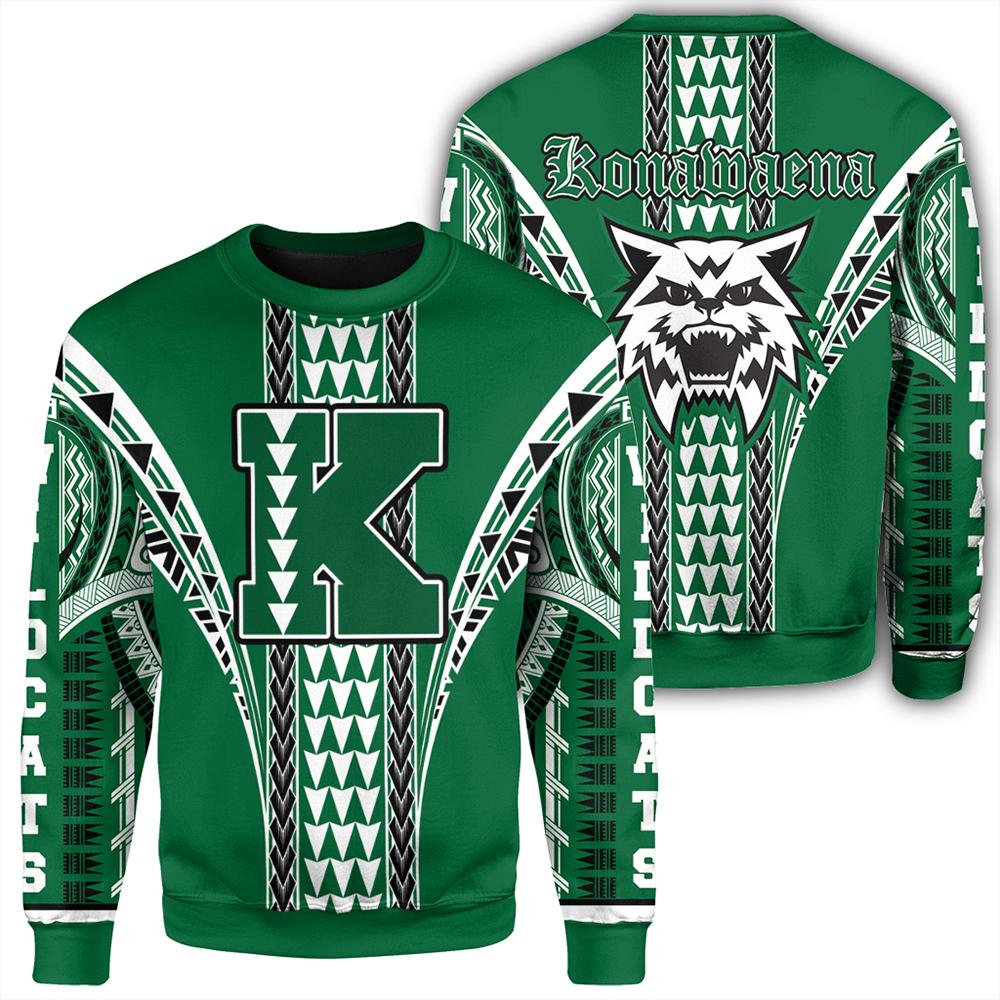 Hawaii - Konawaena High Sweatshirt - AH Unisex Green - Polynesian Pride