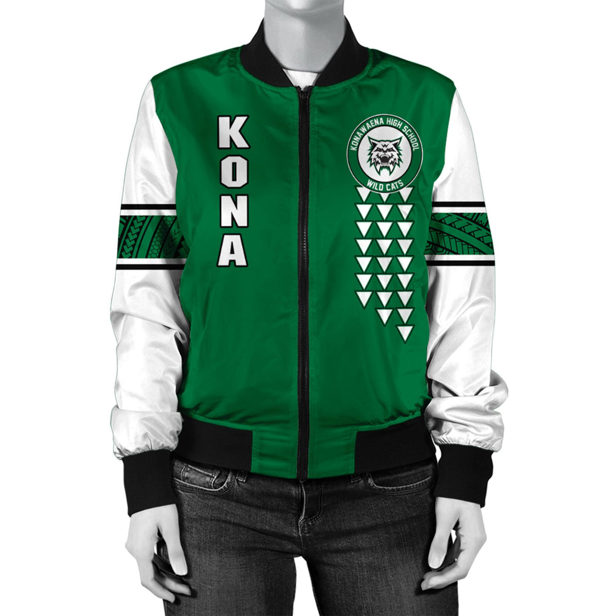 (Personalized) Hawaii Bomber Jacket - Konawaena High Custom Your Class Bomber Jacket AH - Polynesian Pride