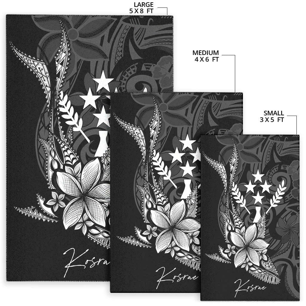 Kosrae State Area Rug - Fish With Plumeria Flowers Style - Polynesian Pride