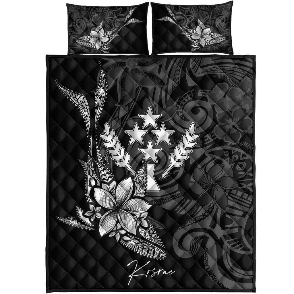 Kosrae State Quilt Bed Set - Fish With Plumeria Flowers Style - Polynesian Pride