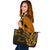 Kosrae State Leather Tote - Gold Color Cross Style Black - Polynesian Pride