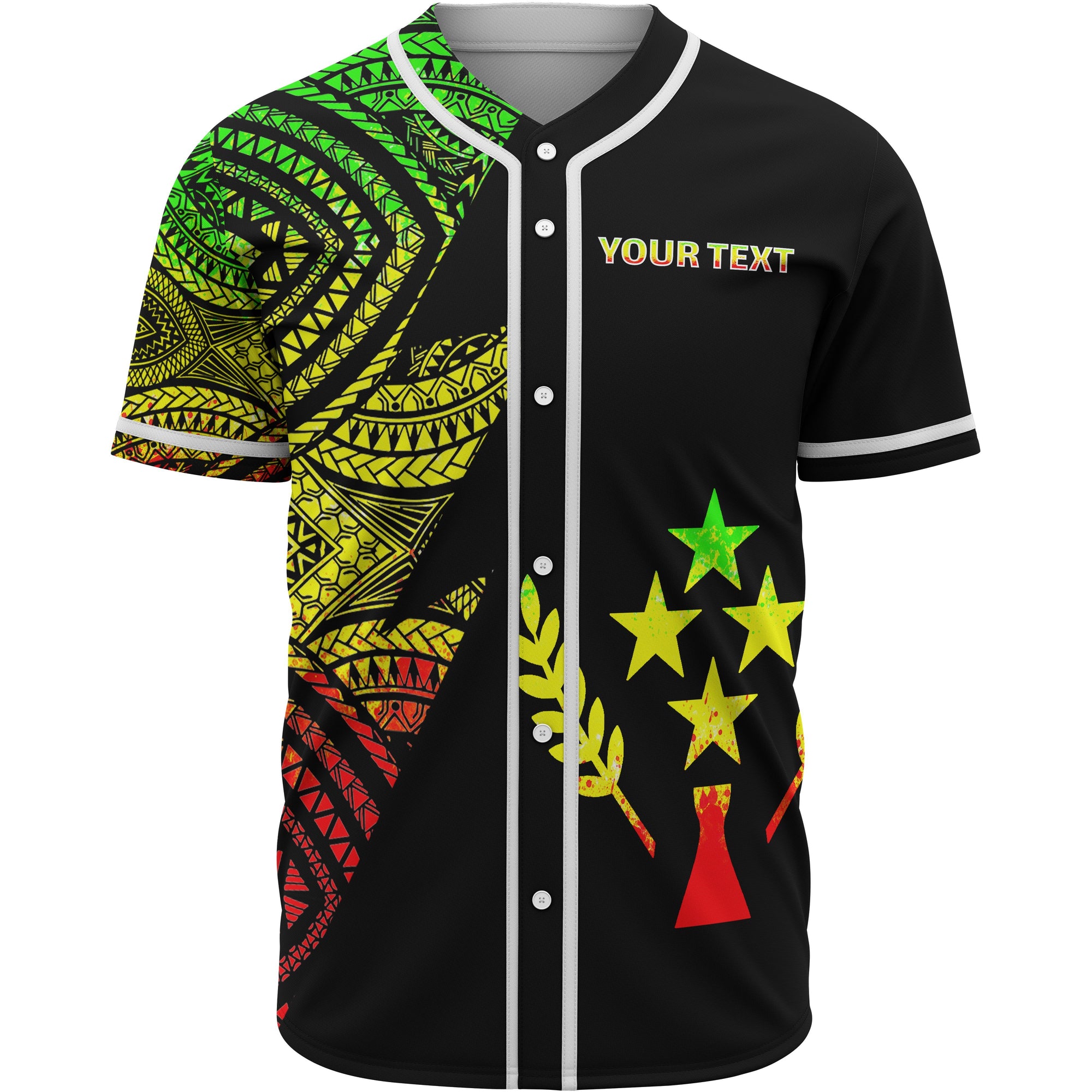 Kosrae Custom Personalized Baseball Shirt - Flash Style Reggae Unisex Reggae - Polynesian Pride