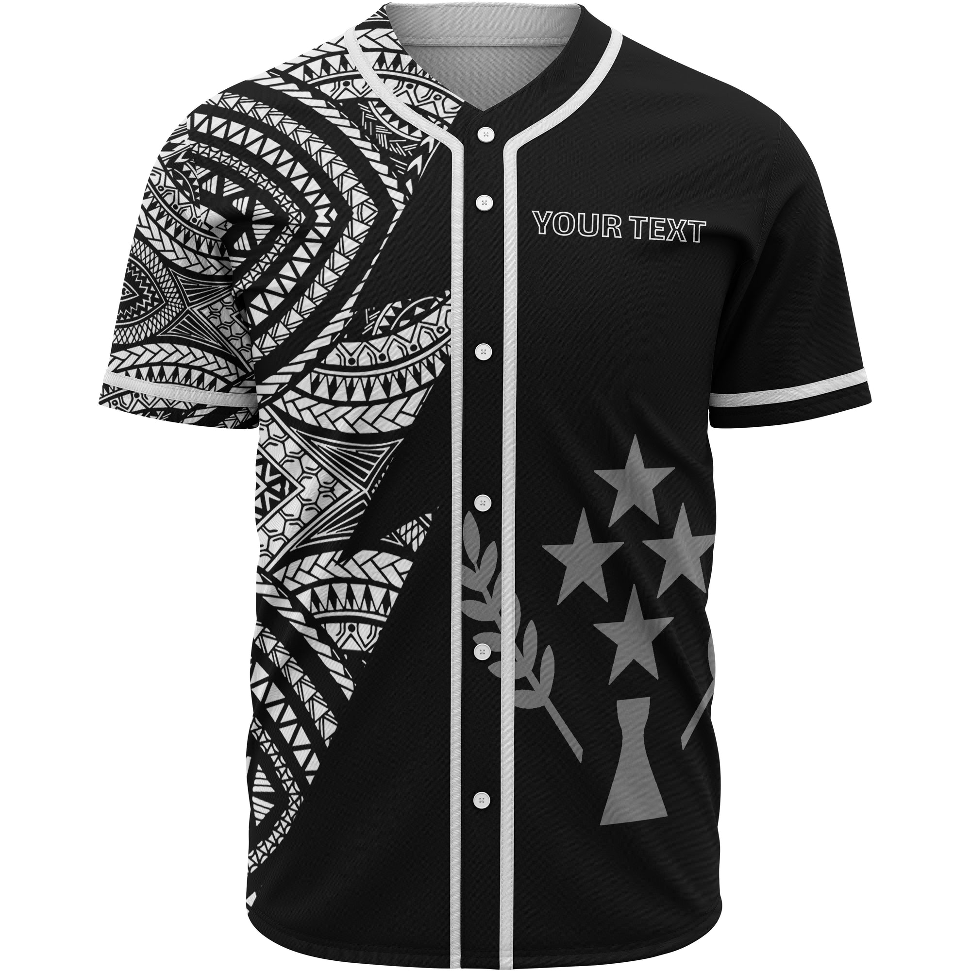 Kosrae Custom Personalized Baseball Shirt - Flash Style White Unisex White - Polynesian Pride