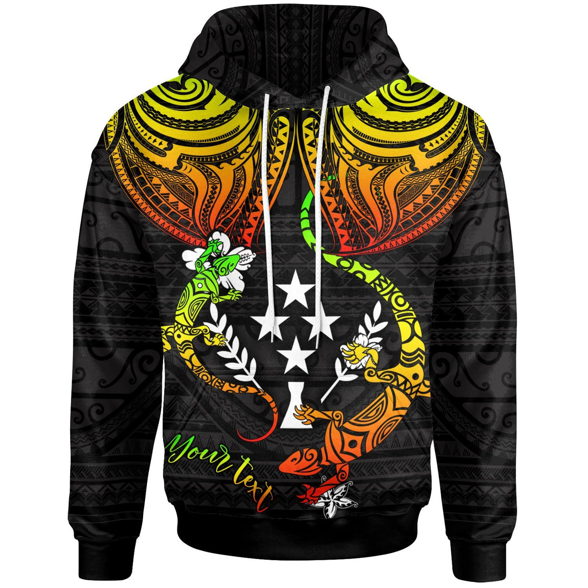 Kosrae Custom Hoodie Lizard Good Chest Unisex Reggae - Polynesian Pride