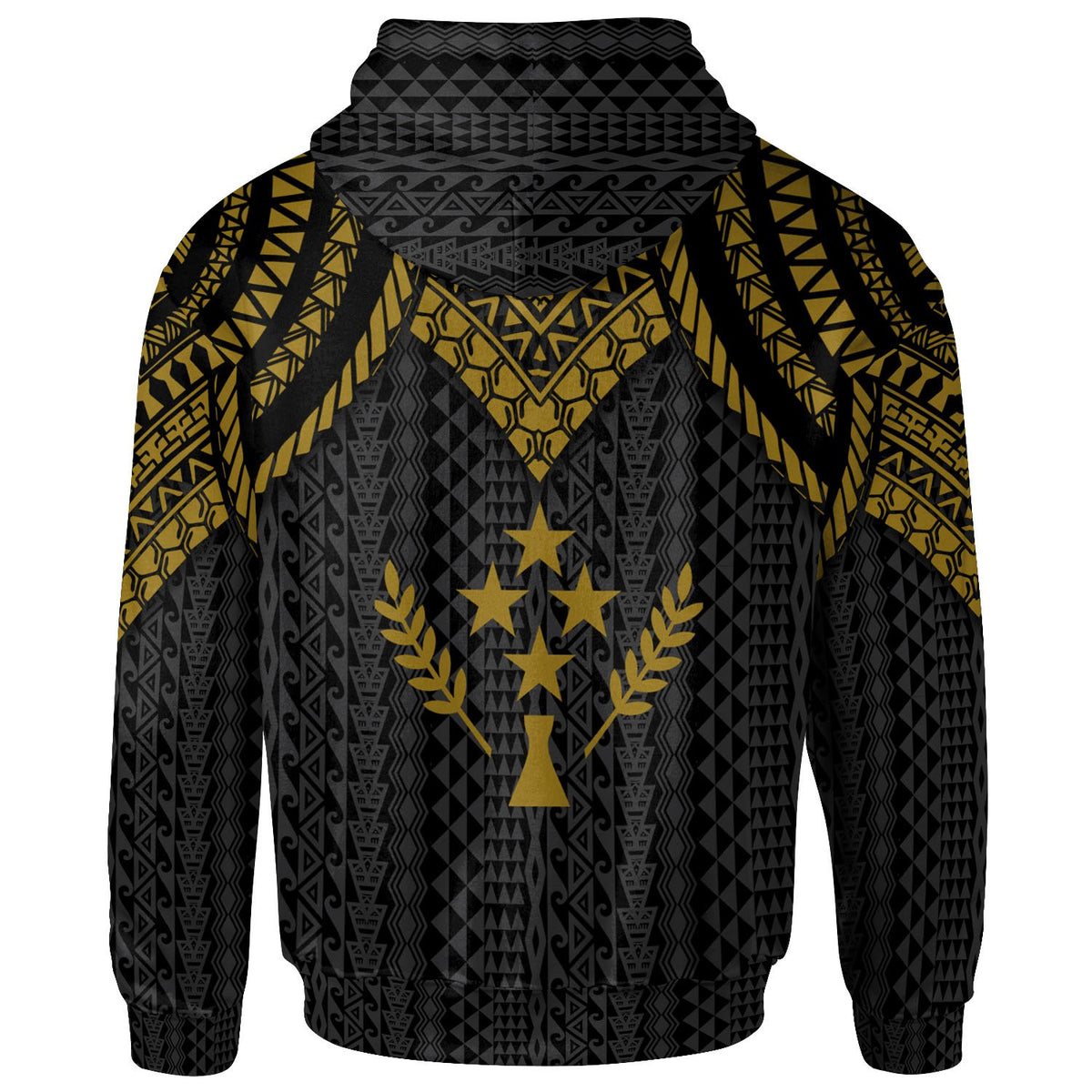 Kosrae Zip up Hoodie Polynesian Armor Style Gold - Polynesian Pride