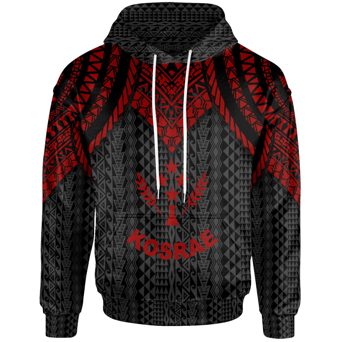 Kosrae Hoodie Polynesian Armor Style Red Unisex Red - Polynesian Pride