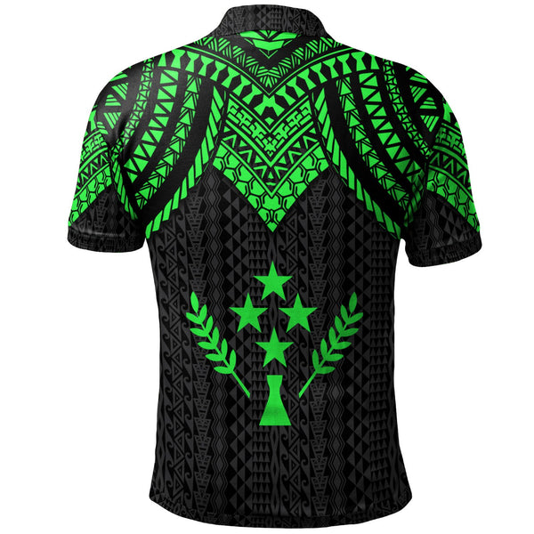 Kosrae Polo Shirt Polynesian Armor Style Green