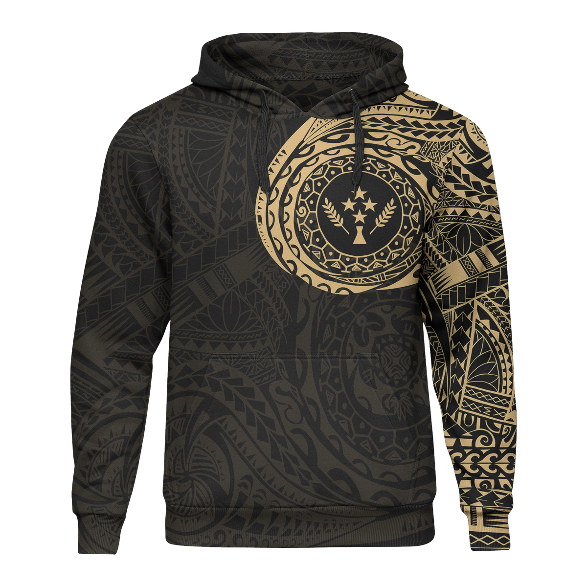 Micronesia All Over Print Hoodie Kosrae In My Heart Gold Unisex Black - Polynesian Pride