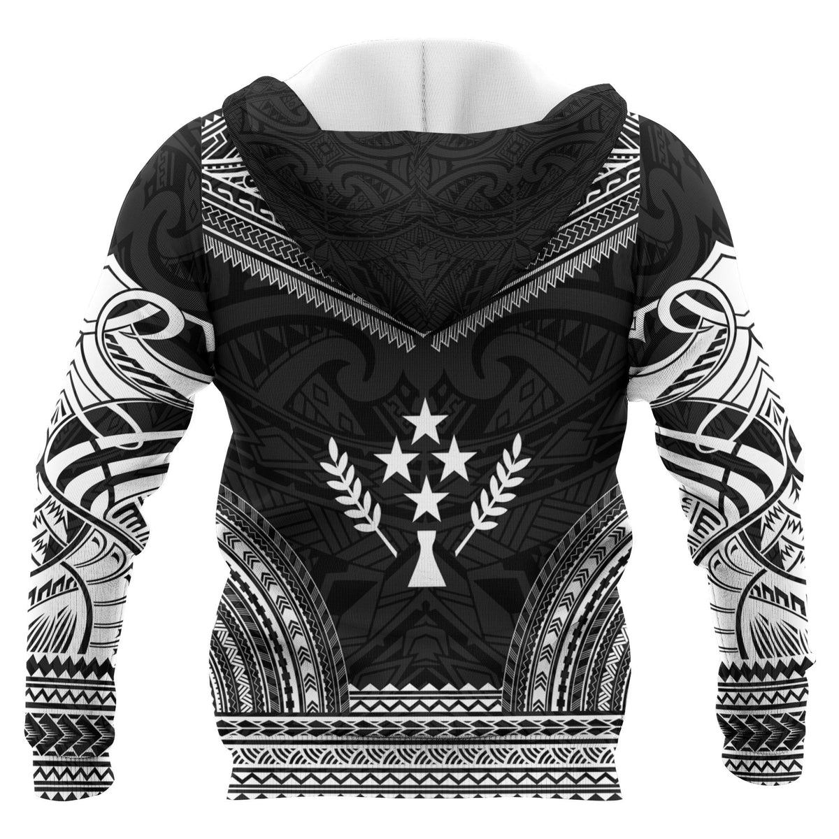 Kosrae Polynesian Chief Custom Zip up Hoodie Black Version Unisex Black - Polynesian Pride