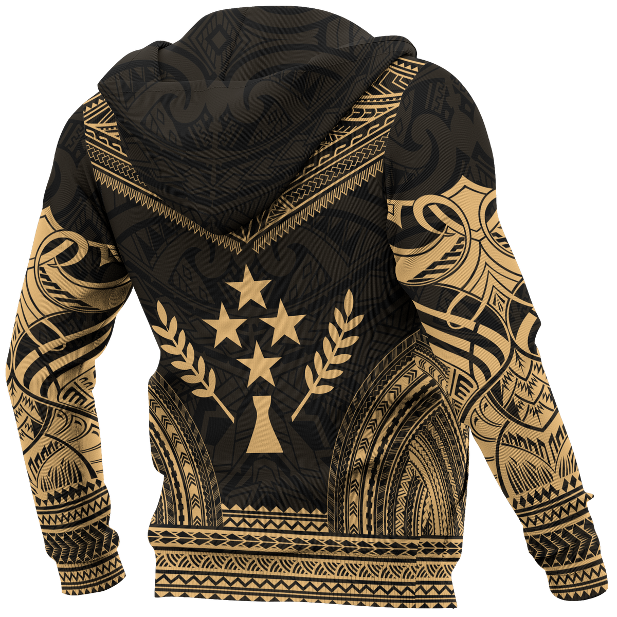 Kosrae Polynesian Chief Hoodie Gold Version - Polynesian Pride