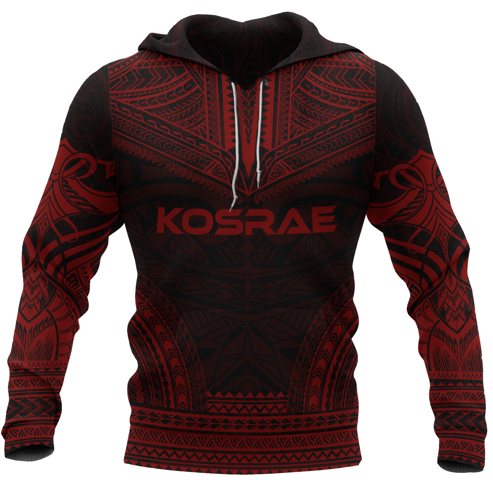 Kosrae Polynesian Chief Hoodie Red Version Unisex Red - Polynesian Pride