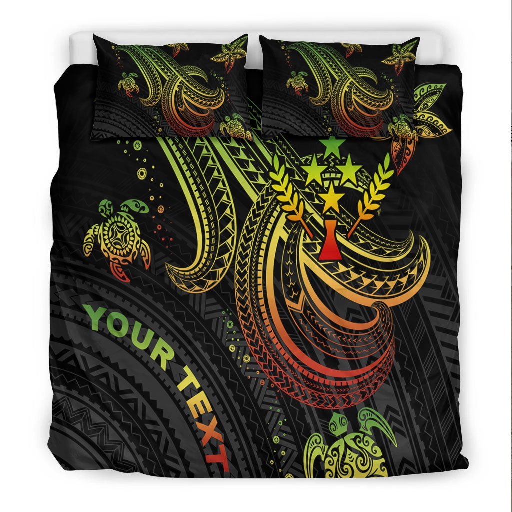 Kosrae Custom Personalised Bedding Set - Reggae Turtle - Polynesian Pride