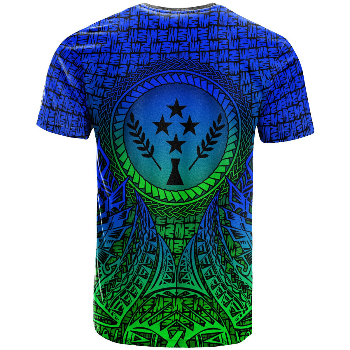 Kosrae Micronesian T Shirt Circle Pattern Blue - Polynesian Pride