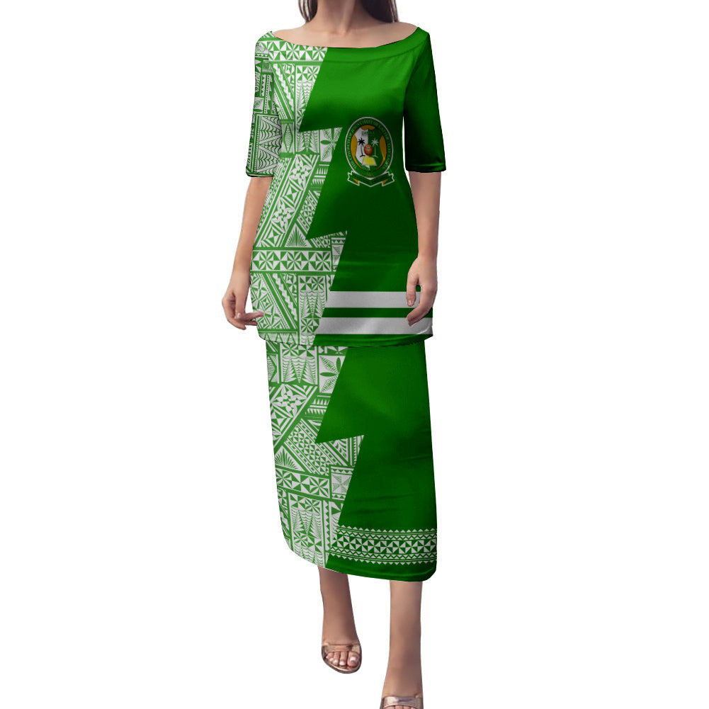 Tonga Liahona High School LHS Motto Puletaha Dress LT7 Women Green - Polynesian Pride