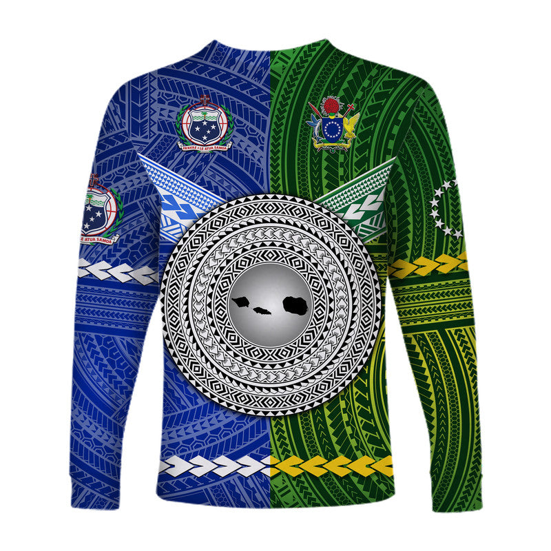 Samoa And Cook Islands Long Sleeve Shirt Together LT8 - Polynesian Pride