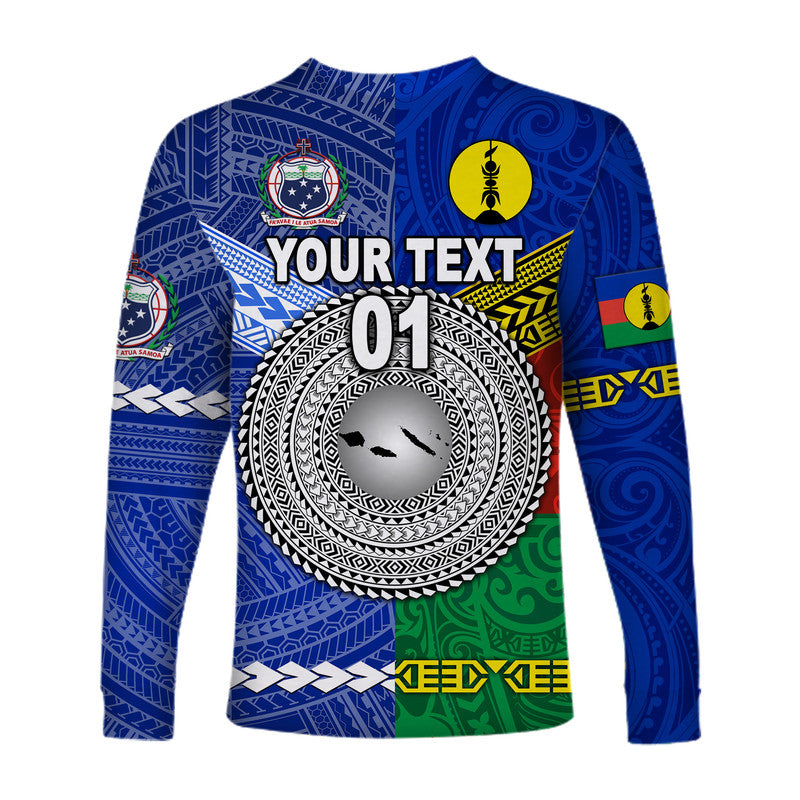 (Custom Personalised) Samoa And Kanaky New Caledonia Long Sleeve Shirt Together LT8 - Polynesian Pride