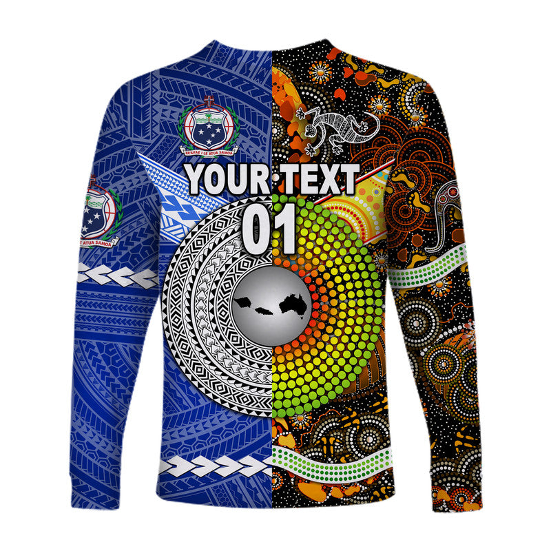 (Custom Personalised) Samoa And Australia Aboriginal Long Sleeve Shirt Together LT8 - Polynesian Pride