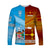(Custom Personalised) Fiji And Rotuma Tapa Pattern Long Sleeve Shirt Together LT8 Unisex Blue - Polynesian Pride
