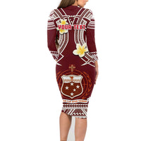 (Custom Personalised) Samoa Long Sleeves Dress Samoan Plumeria Flowers Mix Polynesian Pattern Ver.05 LT14 - Polynesian Pride