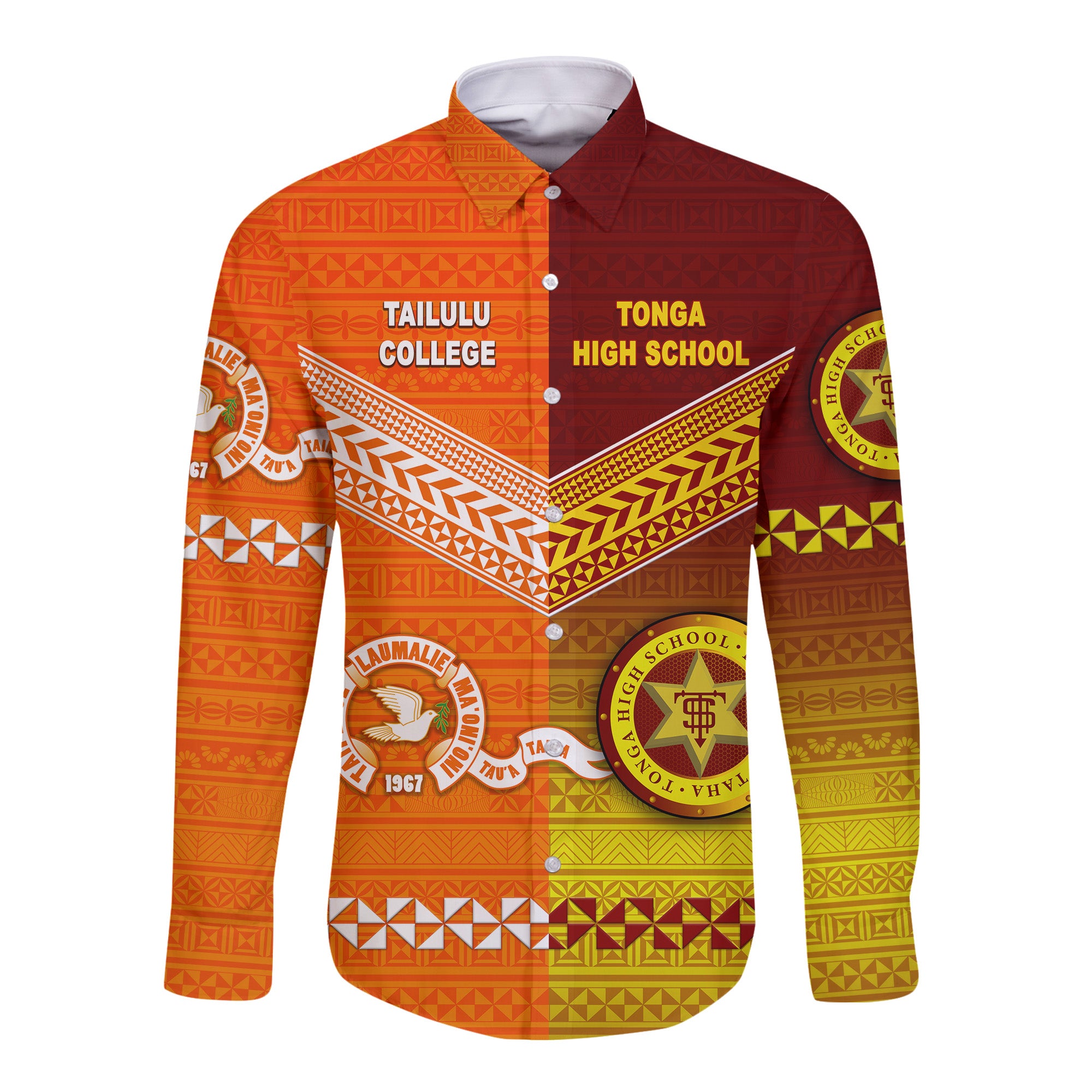 (Custom Personalised) Tonga Tailulu College And Tonga High School Hawaii Long Sleeve Button Sleeve Together Unique Style LT8 - Polynesian Pride