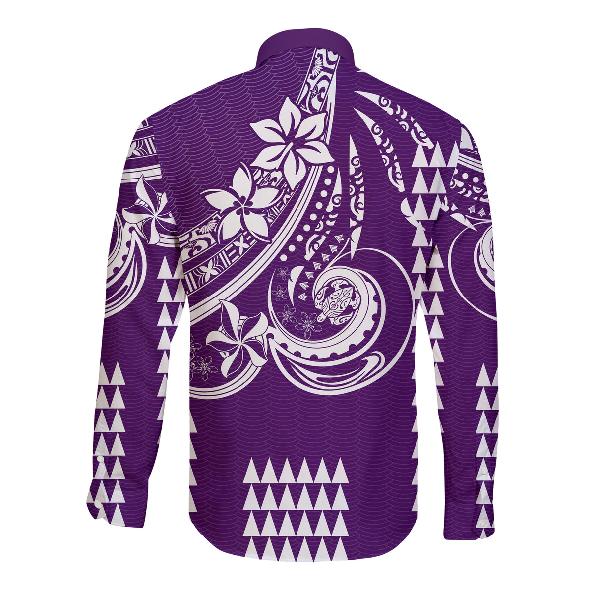 Kakau Hawaiian Polynesian Couples Matching Outfits Long Sleeve Dress And Long Sleeve Button Shirt Purple LT6 - Polynesian Pride
