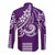 Kakau Hawaiian Polynesian Couples Matching Outfits Long Sleeve Dress And Long Sleeve Button Shirt Purple LT6 - Polynesian Pride