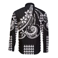 Kakau Hawaiian Polynesian Couples Matching Outfits Long Sleeve Dress And Long Sleeve Button Shirt Black LT6 - Polynesian Pride