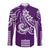 Kakau Hawaiian Polynesian Couples Matching Outfits Long Sleeve Dress And Long Sleeve Button Shirt Purple LT6 - Polynesian Pride
