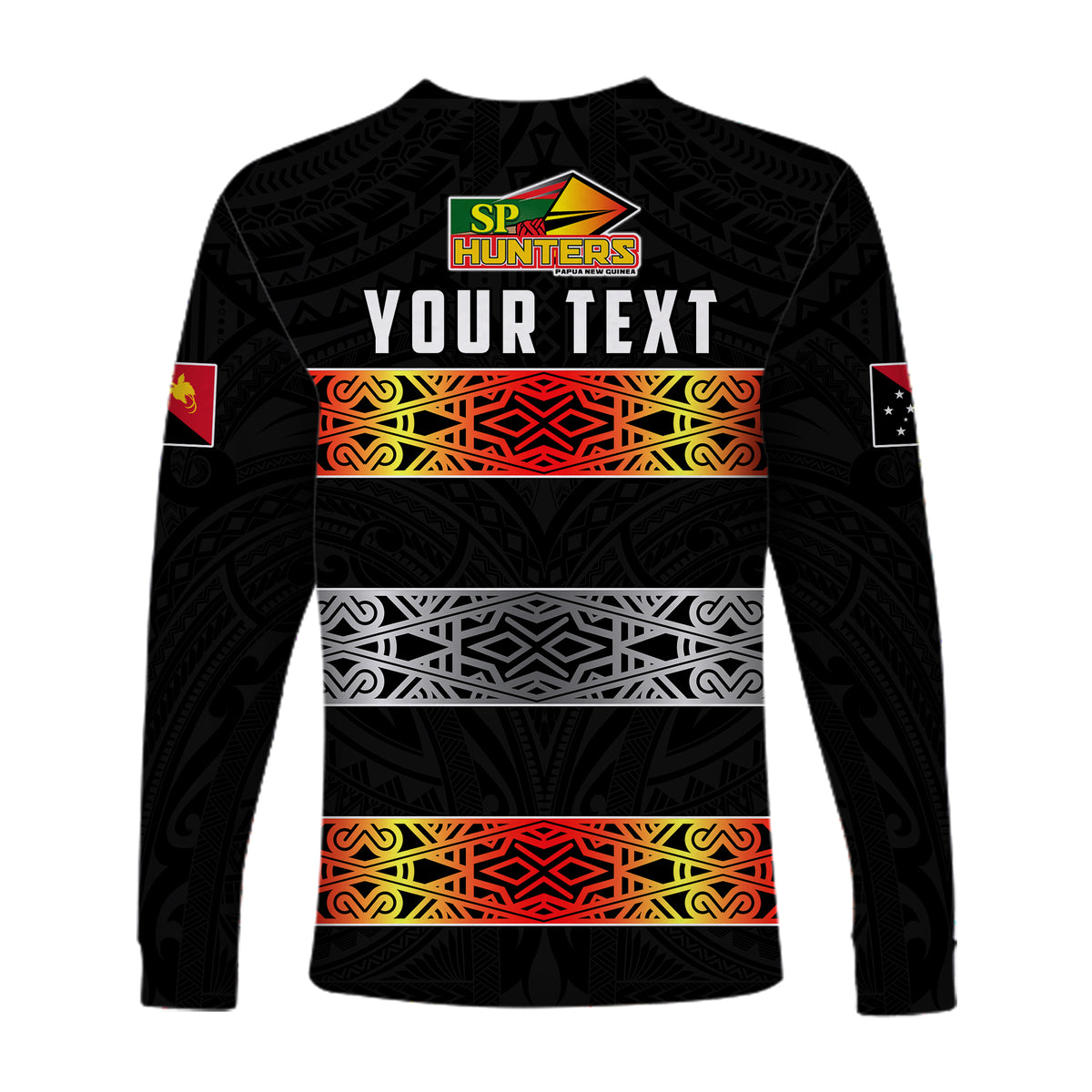 (Custom Personalised) The Hunters PNG Long Sleeve Shirt Papua New Guinea Hunters Rugby LT13 - Polynesian Pride