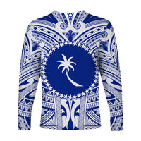 Chuuk Flag Long Sleeve Shirt Micronesia Style Blue LT13 - Polynesian Pride