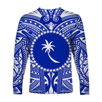 (Custom Personalised) Chuuk Long Sleeve Shirt Micronesia Simple Pattern White LT13 - Polynesian Pride