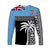 Fiji Tapa Pattern Long Sleeve Shirt Coconut Tree LT13 Unisex Blue - Polynesian Pride