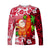 Mele Kalikimaka Long Sleeve Shirt Christmas Hawaii with Santa Claus LT13 Unisex Red - Polynesian Pride