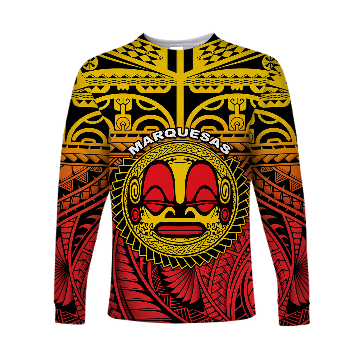 (Custom Personalised) Marquesas Islands Long Sleeve Shirt Mata Tiki Polynesian Pattern LT13 - Polynesian Pride
